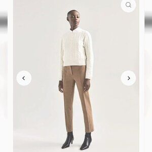 Judith & Charles Wool and cashmere trousers in Nude beige High rise